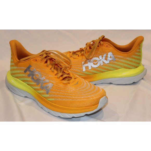 NEW Hoka One Men\'s MACH 5 RUNNING‎ SNEAKERS RYEP ORANGE YELLOW SZ 12.5 NIB main image 6